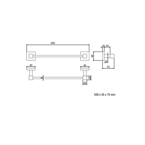 NERVION TOALLERO BARRA 50CM CROMO