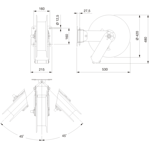 ENROLLADOR MANGUERA COMPRESOR 15M BPHRO1315 BAHCO