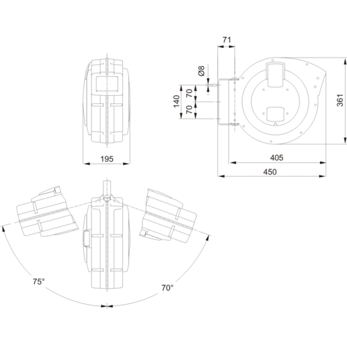 ENROLLADOR MANGUERA 15M COMPRESOR 145º BPHRC815 BAHCO