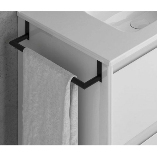 SOPORTE TOALLERO 35CM COSTADO MUEBLE NEGRO