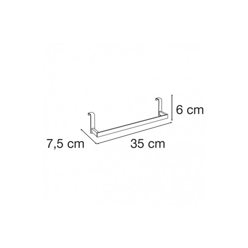 SOPORTE TOALLERO 35CM COSTADO MUEBLE NEGRO