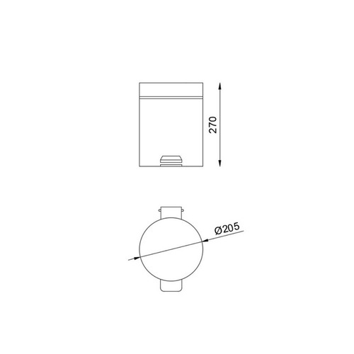 PAPELERA INOX 5L BRILLO