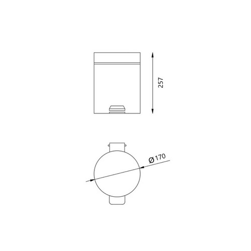 PAPELERA INOX 3L NEGRO