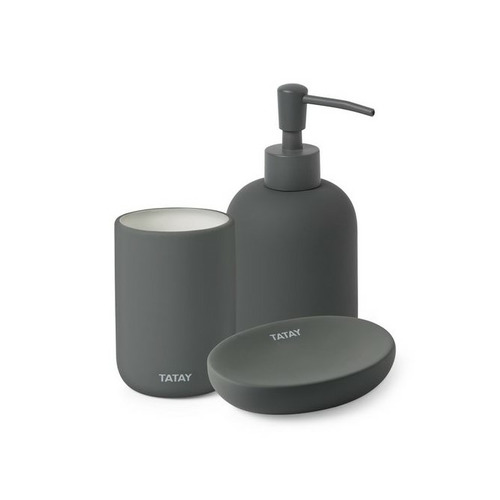 JABONERA SOBREENCIMERA OVALADA SOFT GRIS