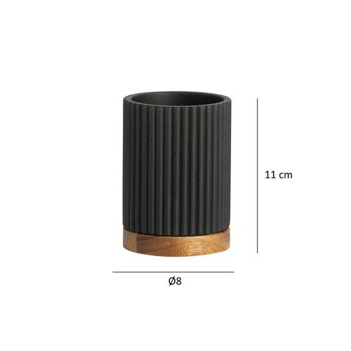 PORTACEPILLOS MADERA Y RESINA NEGRA