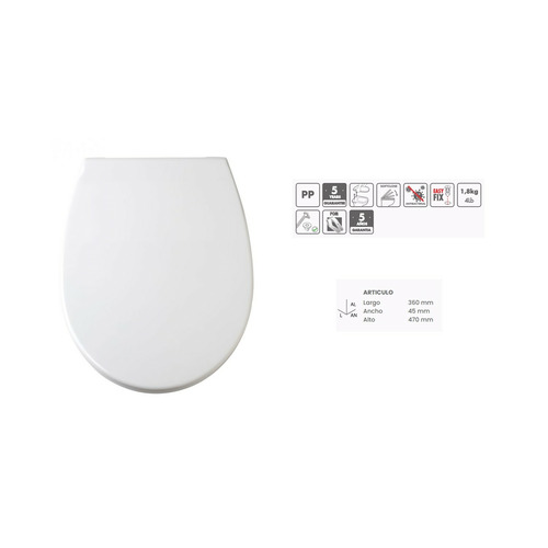 ASIENTO WC OPTIMA BLANCO TATAY