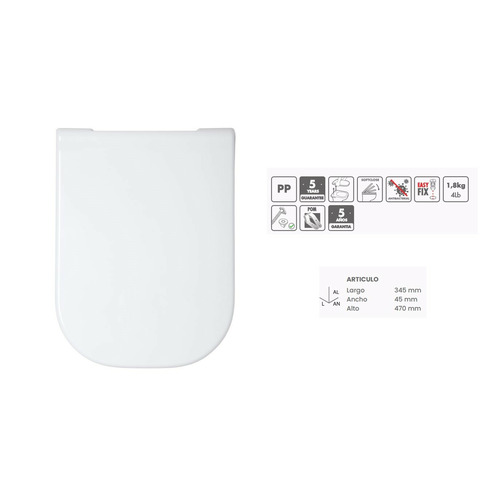 ASIENTO WC OPTIMA SQUARE BLANCO TATAY