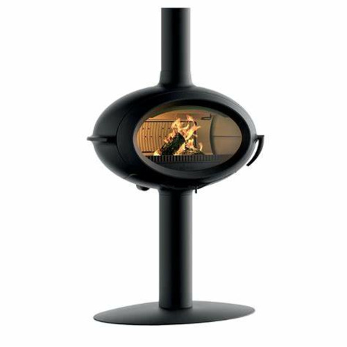 BRIO ANTRACITA ESTUFA LEÑA CON PIE 7KW SALGUEDA