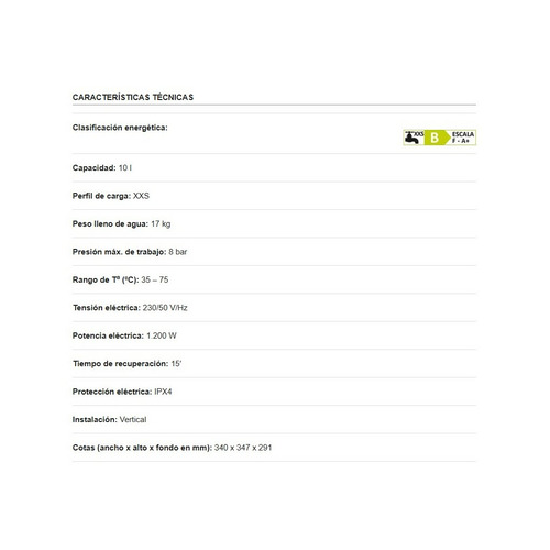 TERMO ELECTRICO TNC-10 10L COINTRA
