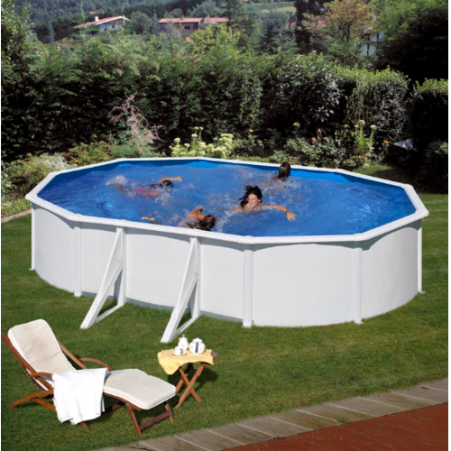 GRE FIDJI OVALADA BLANCA 610 X 375 X ↕ 120 CM  KIT610ECO