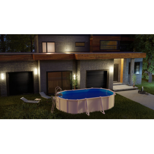 GRE FIDJI OVALADA BLANCA 610 X 375 X ↕ 120 CM  KIT610ECO