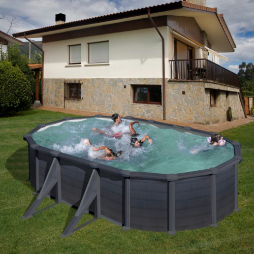 GRE GRANADA OVALADA GRAPHITO 500 X 300 X ↕132 CM  KITPROV508GF