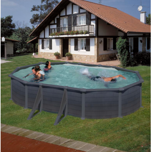 GRE GRANADA OVALADA GRAPHITO 610 X 375 X ↕132 CM  KITPROV618GF