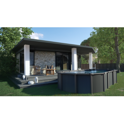 GRE CAPRI OVALADA GRAPHITO 610 X 375 X ↕132 CM  KITPROV6188GF