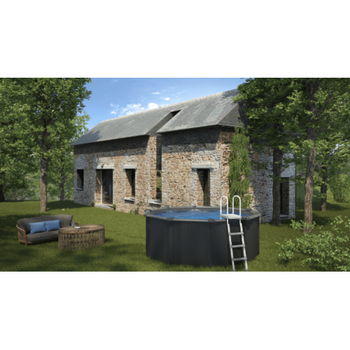 GRE KEA REDONDA GRAPHITO Ø240 X ↕120 CM  KIT240GF