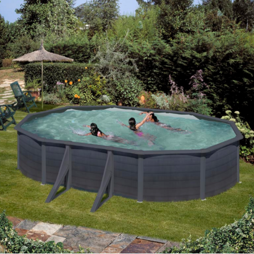 GRE KEA OVALADA GRAPHITO 610 X 375 X ↕120 CM  KIT610GF