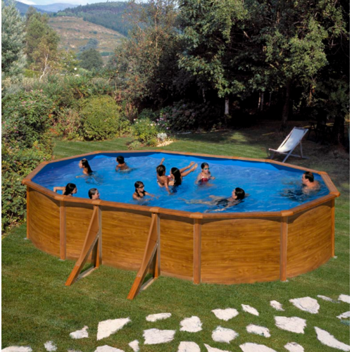 GRE PACIFIC OVALADA IMITACIÓN MADERA 500 X 300 X ↕120 CM  KIT500W