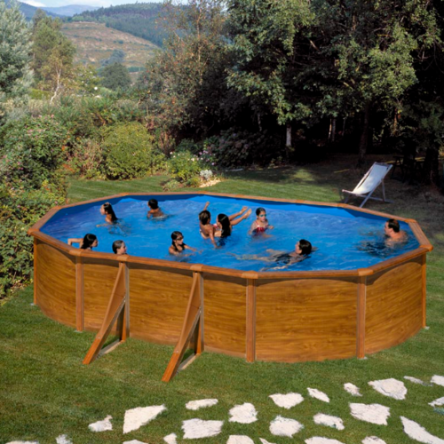 GRE PACIFIC OVALADA IMITACIÓN MADERA 610 X 375 X ↕120 CM  KIT610W