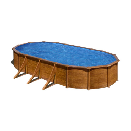 GRE PACIFIC OVALADA IMITACIÓN MADERA 730 X 375 X ↕120 CM  KIT730W