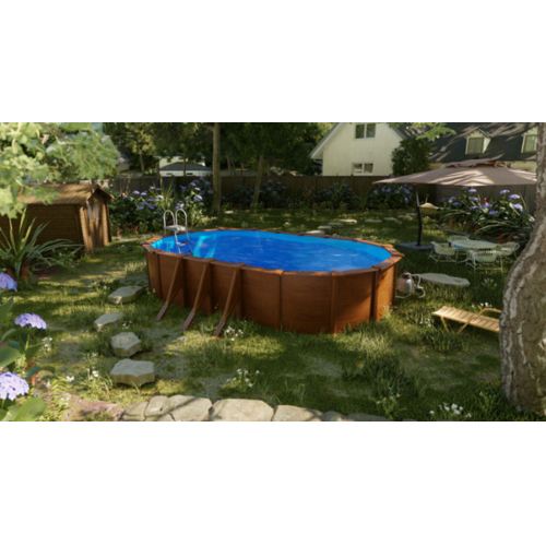 GRE PACIFIC OVALADA IMITACIÓN MADERA 730 X 375 X ↕120 CM  KIT730W