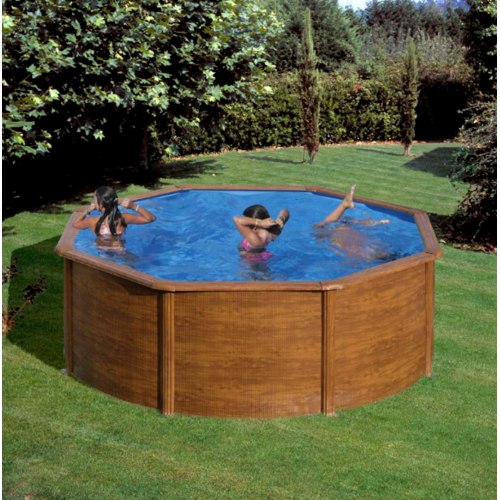 GRE PACIFIC REDONDA IMITACIÓN MADERA Ø460 X ↕120 CM  KIT460W