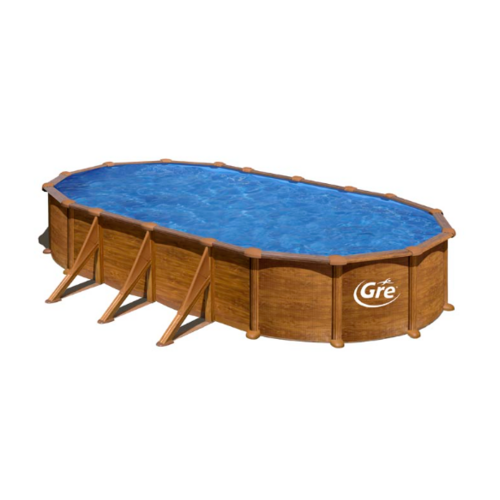 GRE MAURITIUS OVALADA IMITACIÓN MADERA 730 X 375 X ↕132 CM  KITPROV738WO