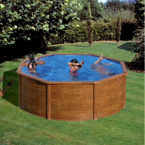 GRE SICILIA REDONDA IMITACIÓN MADERA Ø300 X ↕120 CM  KITPR303W