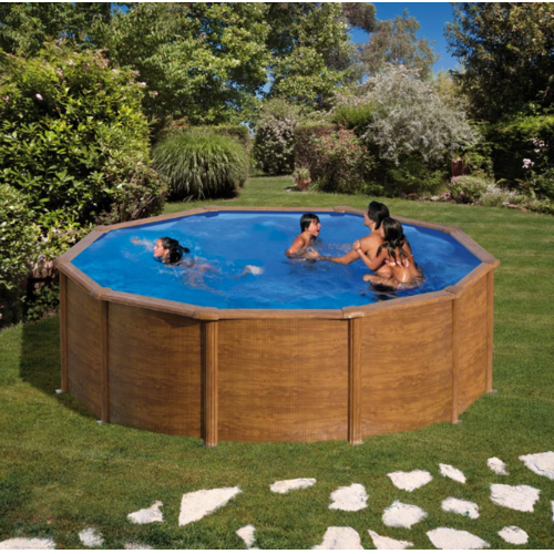 GRE SICILIA REDONDA IMITACIÓN MADERA Ø460 X ↕120 CM  KITPR453W