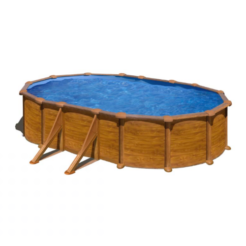 GRE SICILIA OVALADA IMITACIÓN MADERA 500 X 300 X ↕120 CM  KITPROV503W