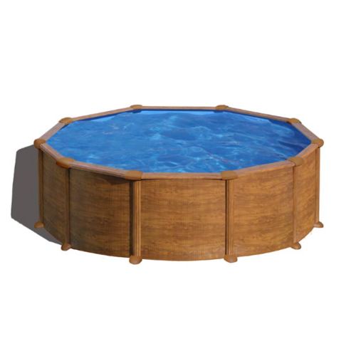 GRE MAURITIUS REDONDA IMITACIÓN MADERA Ø460 X ↕132 CM  KITPR458WO