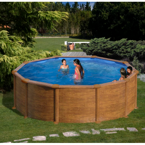 GRE MAURITIUS REDONDA IMITACIÓN MADERA Ø460 X ↕132 CM  KITPR458WO