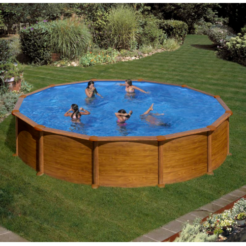 GRE MAURITIUS REDONDA IMITACIÓN MADERA Ø550 X ↕132 CM  KITPR558WO