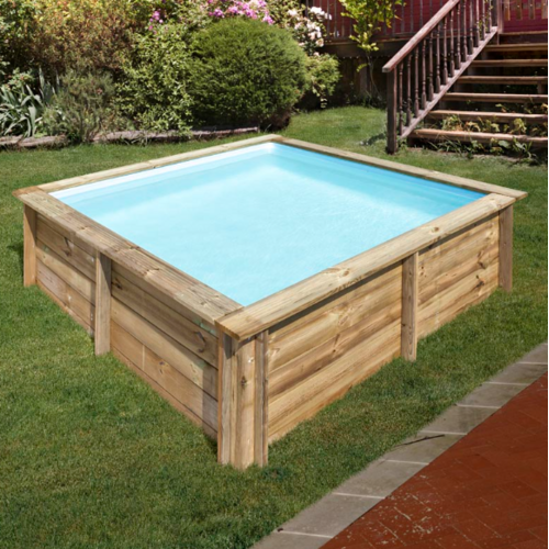 GRE CITY PISCINA CUADRADA DE MADERA 225 X 225 X ↕68 CM  790000
