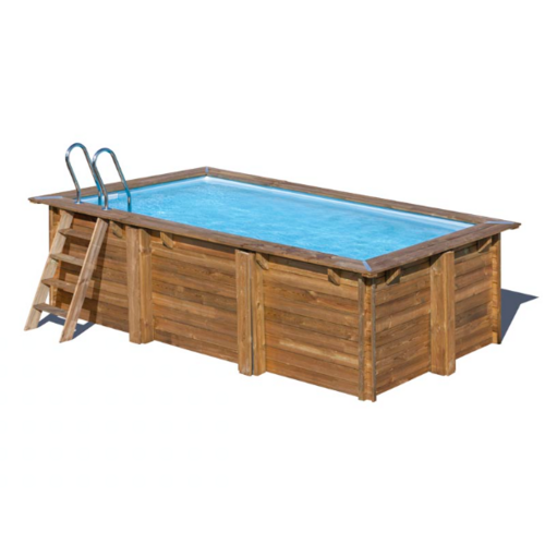 GRE MARBELLA 2 PISCINA RECTANGULAR DE MADERA 420 X 270 X ↕117 CM  7900962