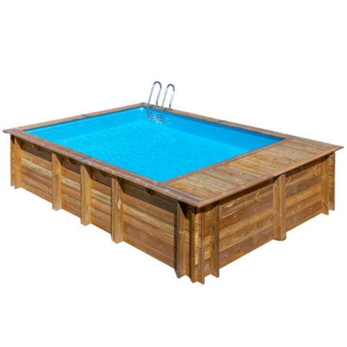 GRE EVORA PLUS PISCINA RECTANGULAR DE MADERA 620 X 420 X ↕136 CM  800009