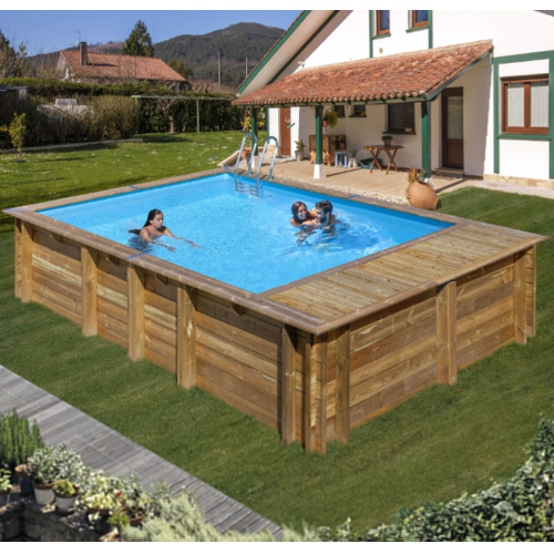 GRE EVORA PLUS PISCINA RECTANGULAR DE MADERA 620 X 420 X ↕136 CM  800009