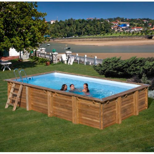 GRE EVORA PISCINA RECTANGULAR DE MADERA 620 X 420 X ↕133 CM  790206