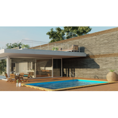 GRE EVORA PISCINA RECTANGULAR DE MADERA 620 X 420 X ↕133 CM  790206