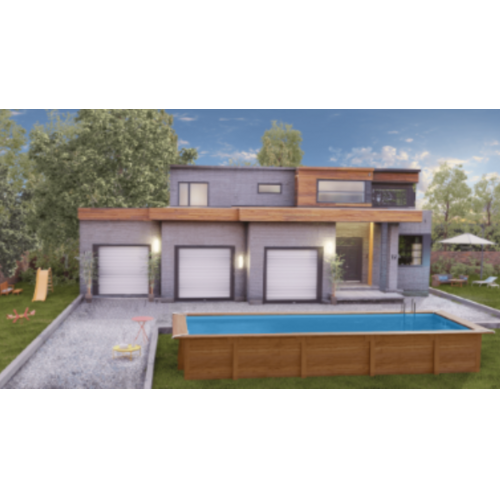 GRE BRAGA PISCINA RECTANGULAR DE MADERA  815 X 420 X ↕146 CM  790207