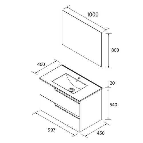 SALGAR VIMA CONJUNTO BLANCO MATE 100 CM