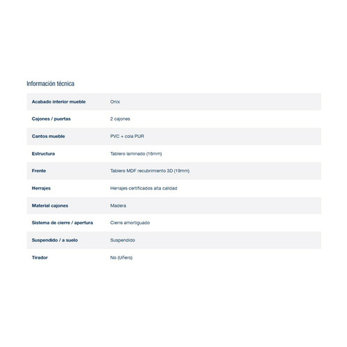 SALGAR VIMA CONJUNTO BLANCO MATE 80 CM