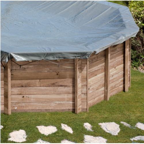 GRE CUBIERTA INVIERNO PARA PISCINA DE MADERA REDONDA VANILLE Ø452 CM 779525