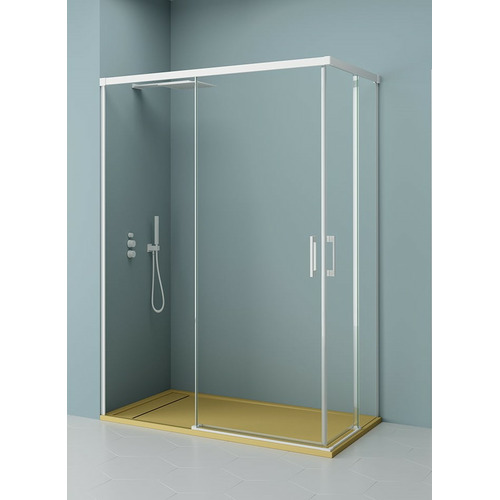 YAIZA MAMPARA APERURA ESQUINA CROMO TRANSPARENTE 140x70 6mm