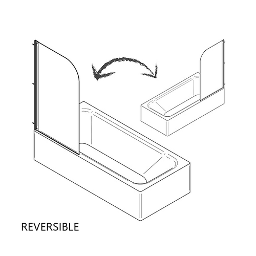 SCREEN BIOMBO CANTO REDONDO BAÑERA CROMO TRANSPARENTE 85CM