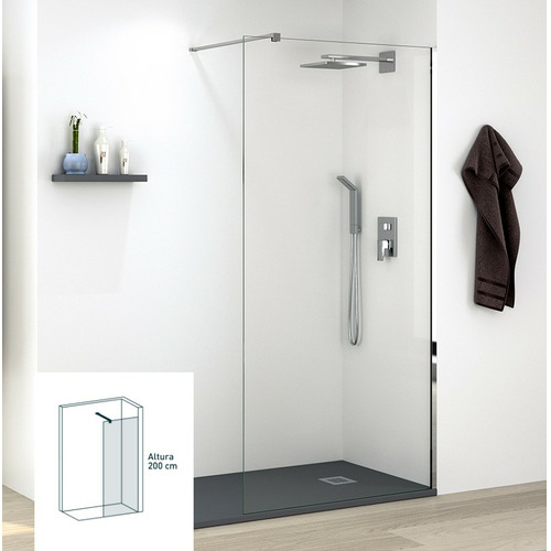 MANHATTAN CRISTAL FIJO DE DUCHA CROMO TRANSPARENTE 120CM 8mm