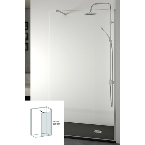 MANHATTAN CRISTAL FIJO DE DUCHA CROMO TRANSPARENTE 120CM 8mm