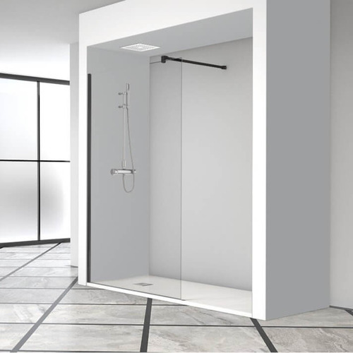 PROFILTEK OV-2000 CRISTAL FIJO DE DUCHA NEGRO TRANSPARENTE 140CM 6mm