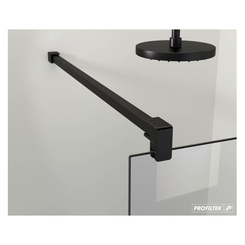 PROFILTEK OV-2000 CRISTAL FIJO DE DUCHA NEGRO TRANSPARENTE 140CM 6mm