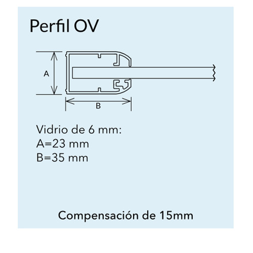 PROFILTEK OV-2000 CRISTAL FIJO DE DUCHA NEGRO TRANSPARENTE 140CM 6mm