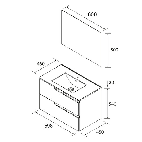 SALGAR VIMA CONJUNTO BLANCO MATE 60 CM